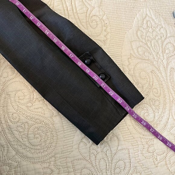 VINTAGE Brent brown black plaid trench coat 60s 70s retro outerwear jacket XXL - Picture 9 of 10